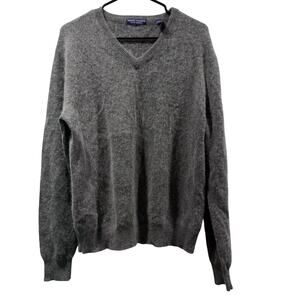 Grant Thomas 2 Ply Cashmere Gray Sweater Size M EUC